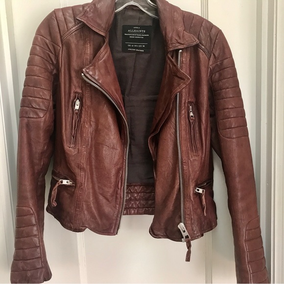 Allsaints oxblood leather jacket - Picture 2 of 9